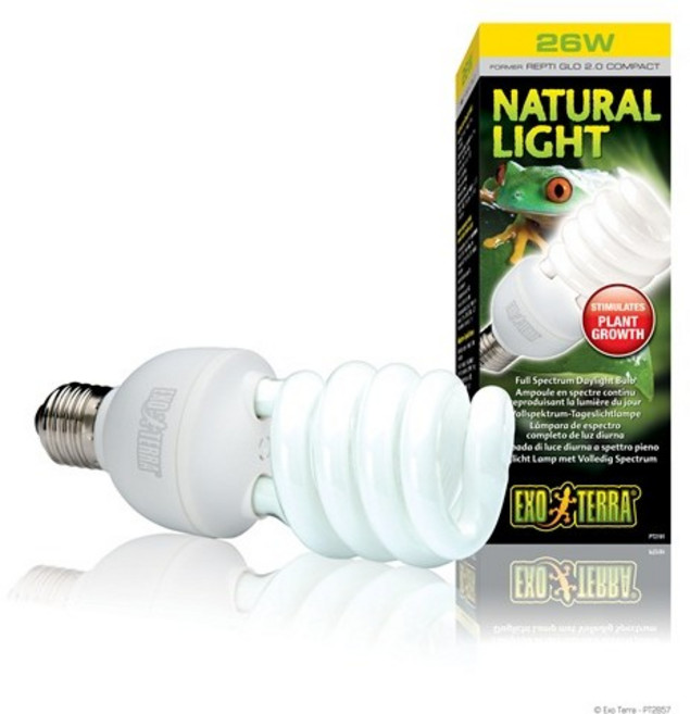 엑소테라 UVB2.0 내츄럴라이트 양서류용 25W (양서류UVB 파충류UVB UVB램프)