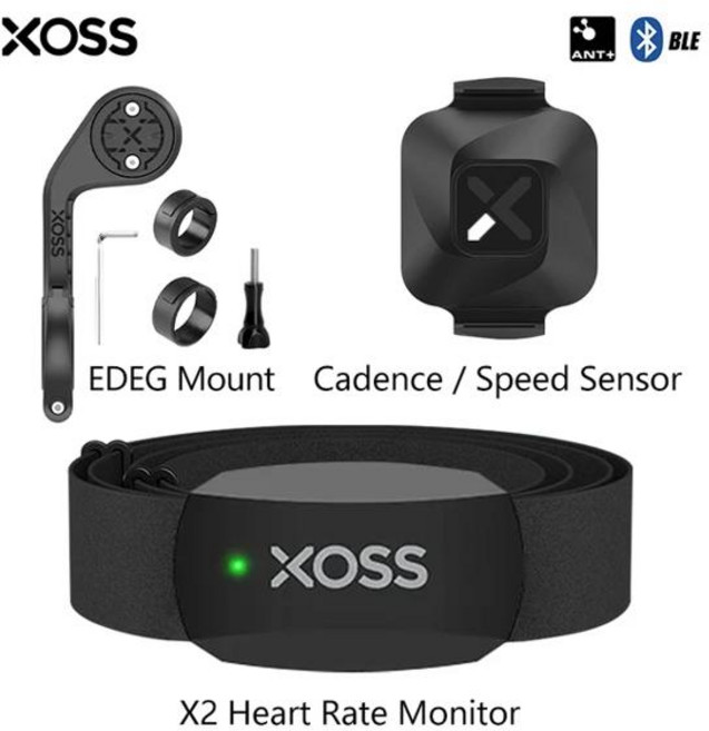 자전거심박계 XOSS 와류 속도 케이던스 센서 X2 가슴 스트랩 심박수 도로 M 사이클링 블루투스 ANT 무선 자전거 액세서리, [10] 자전거심박계 Vortex X2 EDGE, 1개