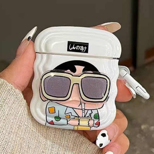 개구쟁이친구들 에어팟케이스 프로1 프로2 전용 + 에어팟 청소키트, 선글라스사각, 에어팟PRO1/2겸용, 1개