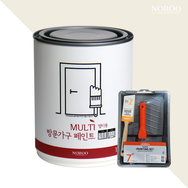 하우홈 노루 친환경 수성 방문가구용1L 문1개 패키지, 미스티 화이트(WT1010) SET, 1개, 1L