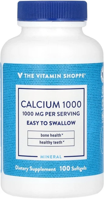The Vitamin Shoppe 칼슘 1000 소프트젤 100정 Shoppe (더 비타민 샵), The Vitamin Shoppe, 칼슘 1000, 소, 1개 - 쿠팡