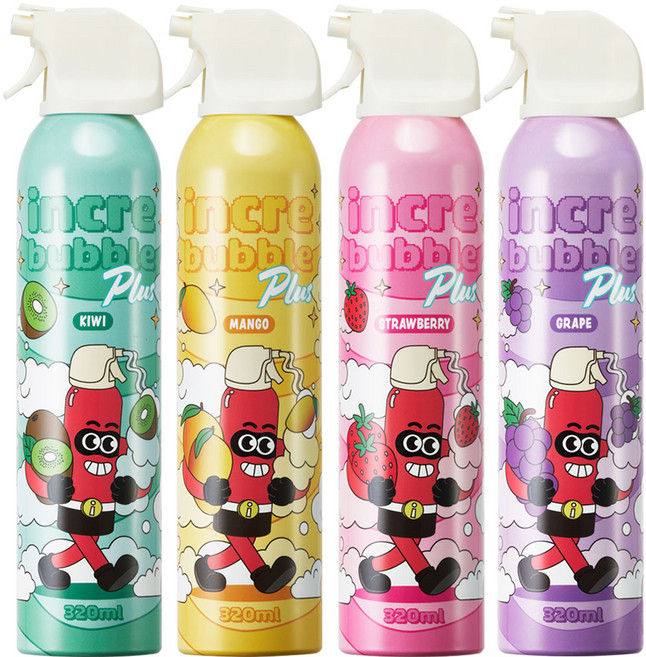 따블리에 인크레버블 플러스 유아 버블클렌저 4종세트 거품목욕, 1세트, 1.28L