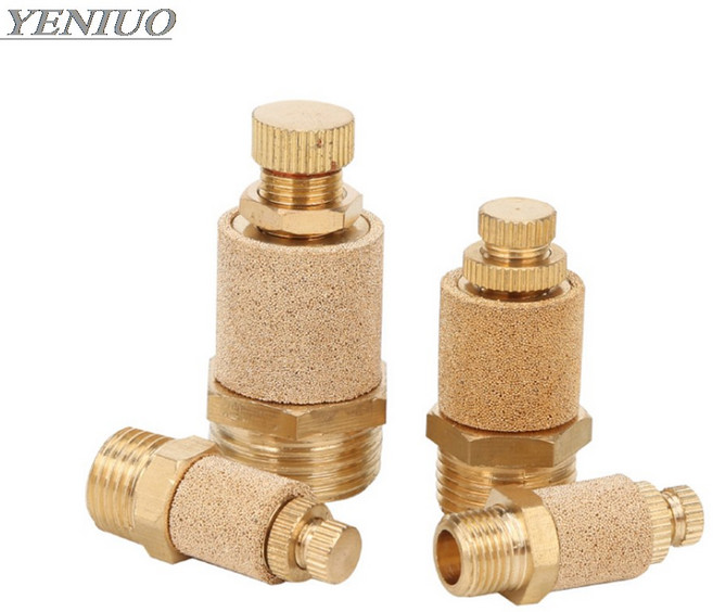 공압 머플러 소음기 구리 청동 필터 제어기 유량 소결 커넥터, 3/8, 1개