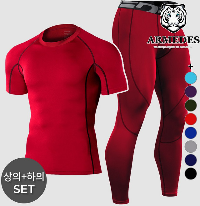 아르메데스 남성용 사계절 반팔상의 + 9부 바지 크로스핏 상하의세트 ID10311061