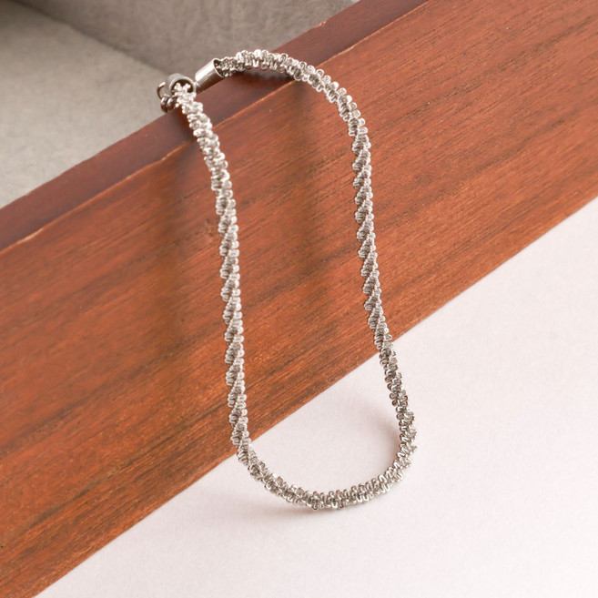 써지컬스틸 볼륨 텍스처 데일리 체인 팔찌 (2color)