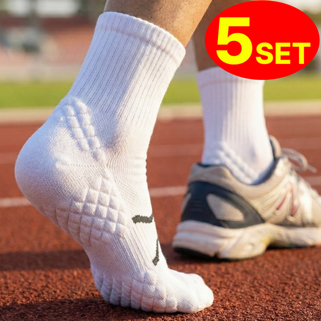 두꺼운 이중 쿠션 족저근막염 충격흡수 스포츠 양말 - 통증 완화 러닝 등산 헬스 [모아젤]