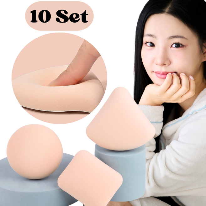 모찌 퍼프 아기궁둥이 대왕 케이스포함 10개 세트, 세모