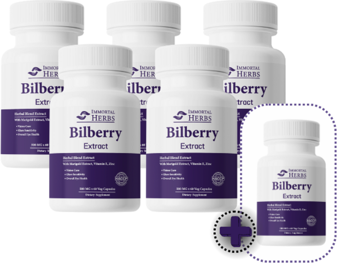 Immortal Herbs 뉴질랜드 프리미엄 루테인 + 제아잔틴 빌베리 추출물 캡슐 눈 1000 mg 건강, 6개, 60정