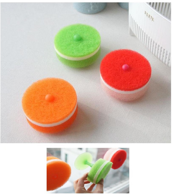 벽 흡착식 건조보관 일본산 원형수세미 버블 빠른건조 그릇닦이 과일세척, 1개, 1개