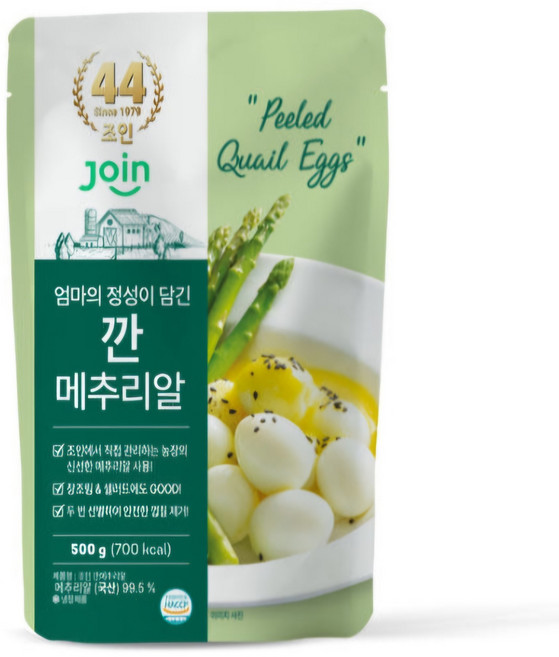 [HACCP 계란 전문기업] 조인 깐 메추리알 500g, 1개