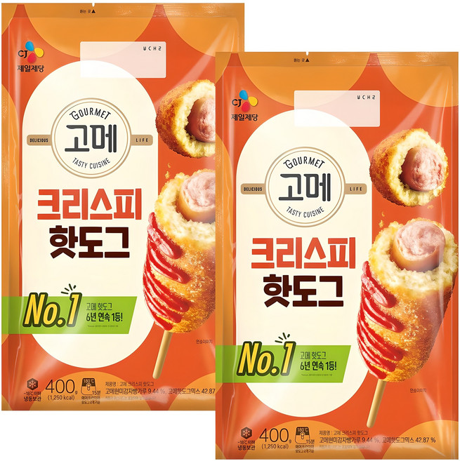 CJ제일제당 고메 크리스피 핫도그, 400g, 2개