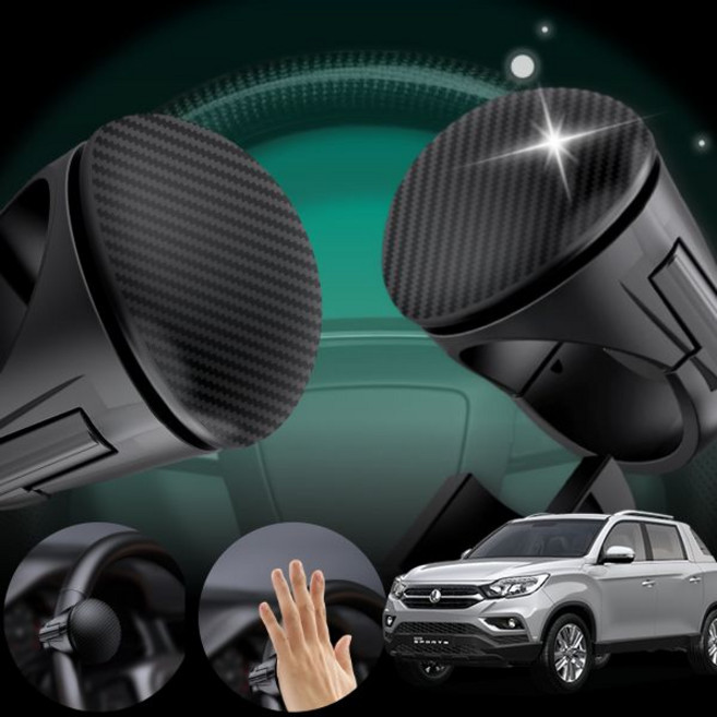 쌍용 렉스턴스포츠칸 2.2(요소수) 360도 회전 파워 핸들봉 보조 손잡이 카본 블랙 1개