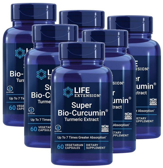 라이프 익스텐션 슈퍼 바이오-커큐민 터메릭 추출물 캡슐 Life Extension Super Bio-Curcumin Turmeric Extract, 60정, 6개