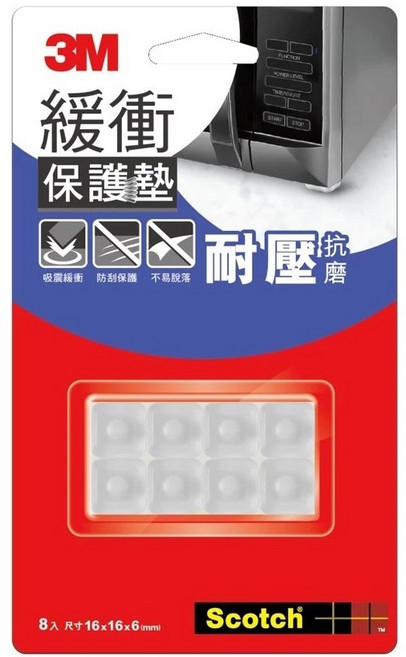 3M 緩衝保護墊 桌椅緩衝貼 家電保護墊 防刮傷 靜音墊, 透明, 1個