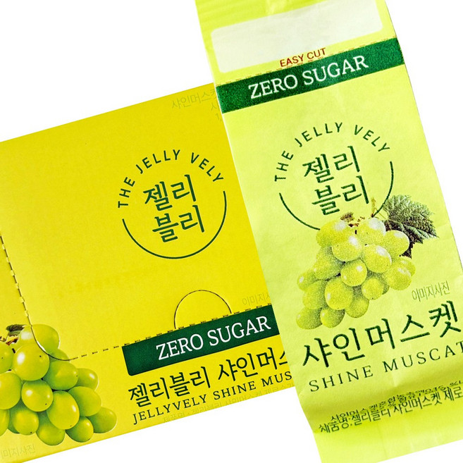 젤리블리 샤인머스켓 1.2kg (20개입) 실온보관 까먹는 포도맛 과일젤리 낱개포장 간식 디저트 /26.7.31까지, 1개
