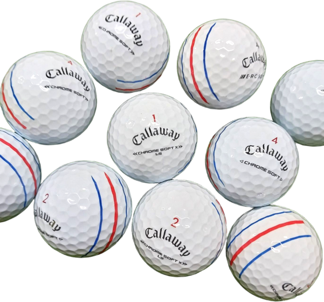 (최상급) 캘러웨이 트리플트랙 삼선 S~A+급 비재생 정품 로스트볼 30구 세트!, 1개, 30개입, 화이트