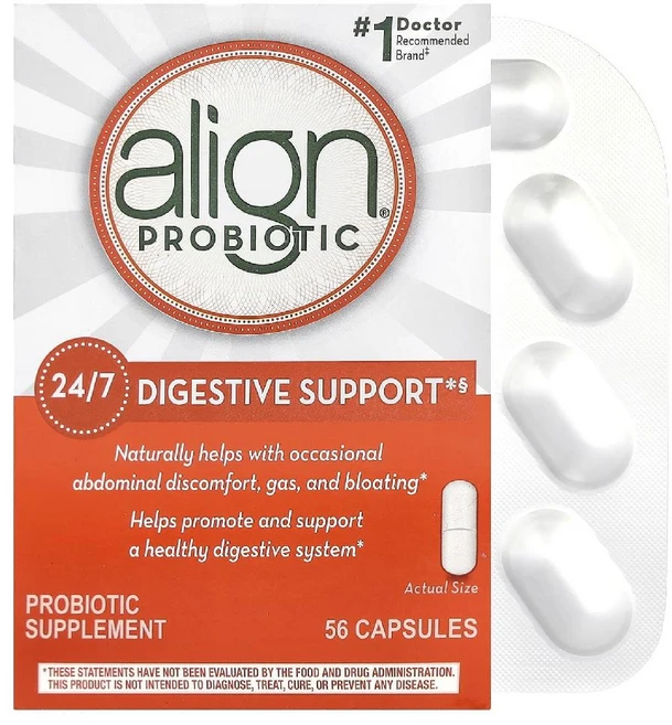 얼라인 프로바이오틱스 24/7 소화 지원 프로바이오틱 보충제 4mg 캡슐 56정, 1개 - 쿠팡