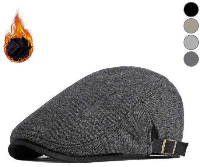 남성 사이즈조절 가능 겨울 클래식 헌팅캡 남자 기모안감 헌팅캡 4컬러
