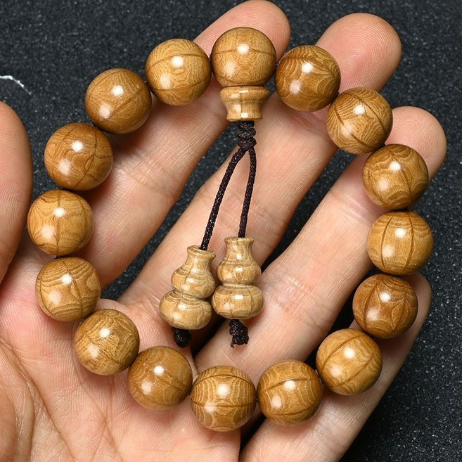 六道木手串 老料蓮花紋 九道降龍木 文玩飾品 男女適用 手工打磨 12mm, 12mm*17顆（老料）特惠款, 1個