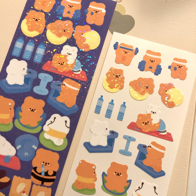 소리샘으로연결 모과모찌 운동 씰스티커