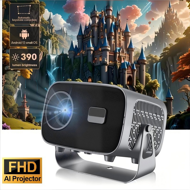 TOPRIO 빔프로젝터 4K 영상 입력 지원 WiFi6 블루투스5.0 초고해상도 자동 키스톤 가정용 캠핑용 휴대용, TP350