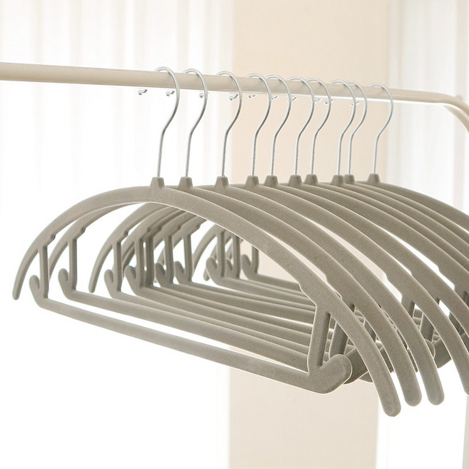 화이트래빗 벨벳 라운드형 니트 어깨뿔 방지 논슬립 옷걸이, 그레이, 20개