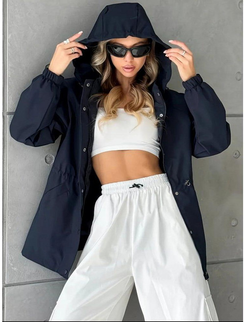 여성 후드 집업 점퍼 캐주얼 바람막이 야상 자켓 데일리 루즈핏 간절기 아우터