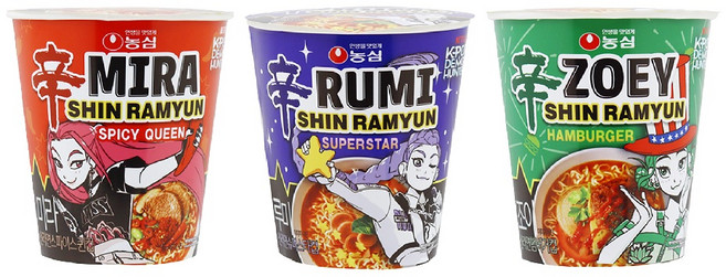 농심 케데헌 한정판 신라면 소컵 세트-[슈퍼스타컵+스파이시퀸컵+햄버거컵], 1개