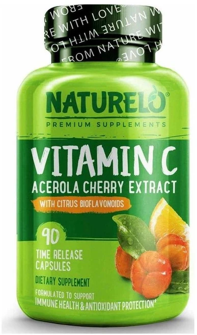 네츄렐로 비타민C 아세롤라체리 추출물 500mg 캡슐 NATURELO Vitamin C Acerola Cherry, 90정, 1개 - 쿠팡