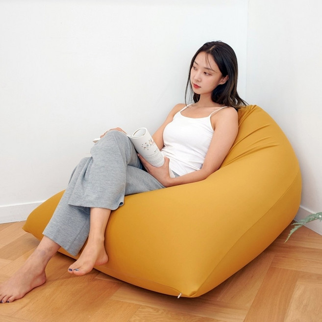 리누 꿀바른 빈백 대형 1인 쇼파 북유럽스타일, 앰버