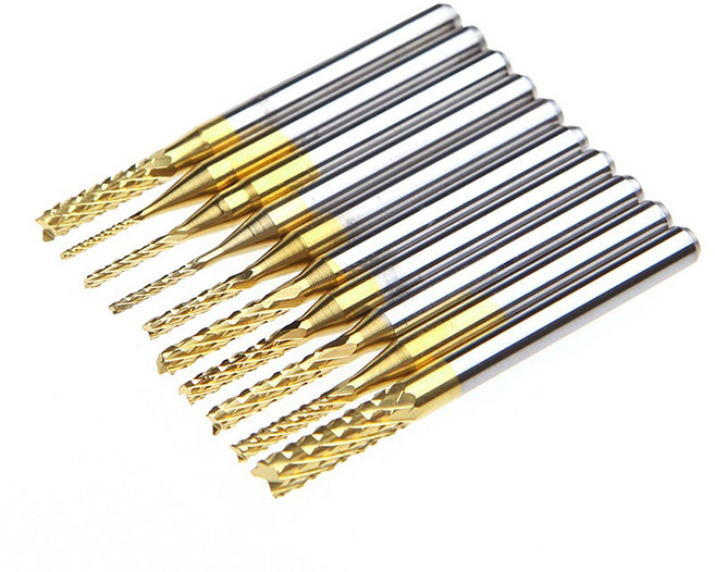 10pcs 0.8-3.175mm PCB 드릴 비트 세트 조각 커터 로타리 CNC 엔드 밀링 TipN, 1세트
