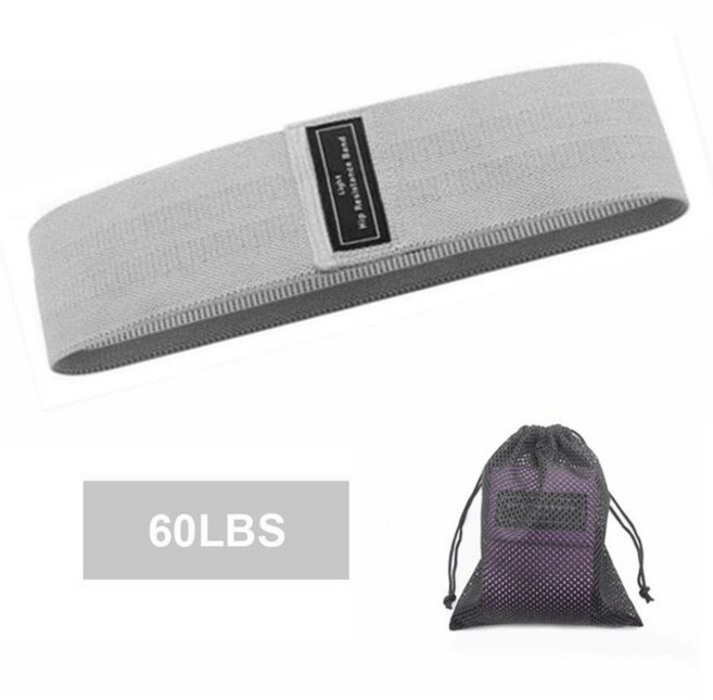 스쿼트 헬쓰 피트 니스 부티 저항 밴드 운동 패브릭 루프 밴드 엉덩이 다리 허벅지 Glutes 비 슬립 깊은 스, 밝은 회색 -60LBS, 1개