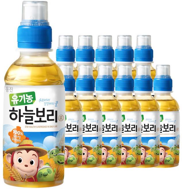 웅진 유기농 하늘보리차, 200ml, 12개