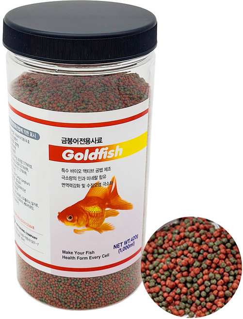 헬로아쿠아 금붕어 전용 사료, 1L, 1개