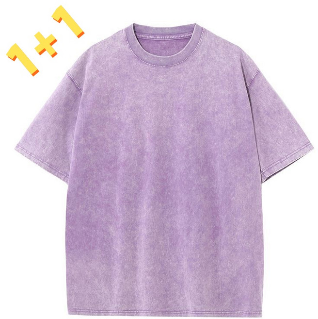 1+1 컬러선택 가능 워싱 반팔티 남자 여자 공용 오버핏 데일리 티셔츠