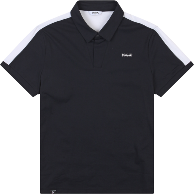 볼빅 남성 골프 니트 하이브리드 반팔 카라 티셔츠 VMTSN402_BK