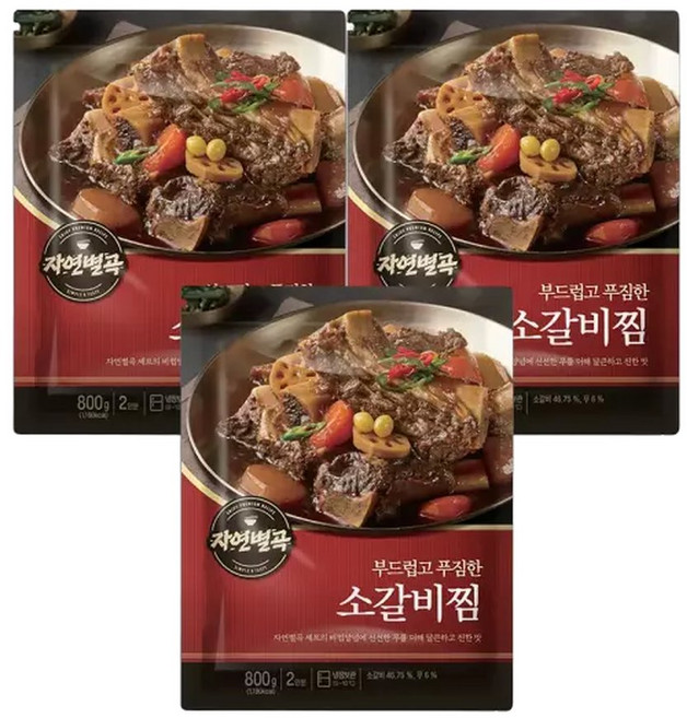 애슐리 홈스토랑 냉장 자연별곡 부드럽고 푸짐한 소갈비찜 800g 3개 자연별곡 소갈비찜 2인분 800g 471079