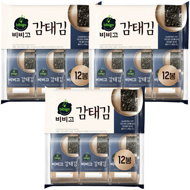 비비고 감태김 12p, 48g, 3개