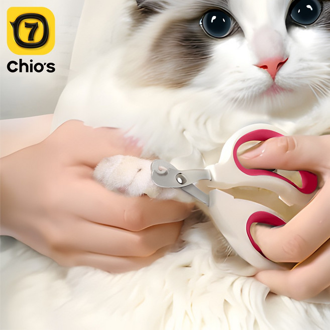 고양이 발톱깎이 둥근구멍손톱가위, 1개, 붉은색