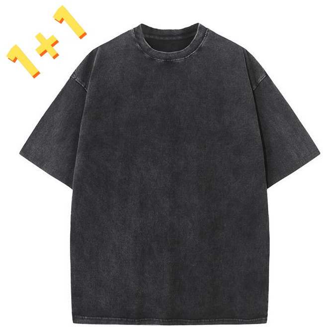 1+1 컬러선택 가능 워싱 반팔티 남자 여자 공용 오버핏 데일리 티셔츠