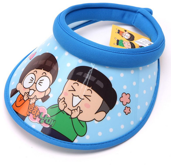 나린키즈 흔한남매 패턴 블루 썬캡 유아동 어린이 핀캡 햇빛가리개 썬바이저