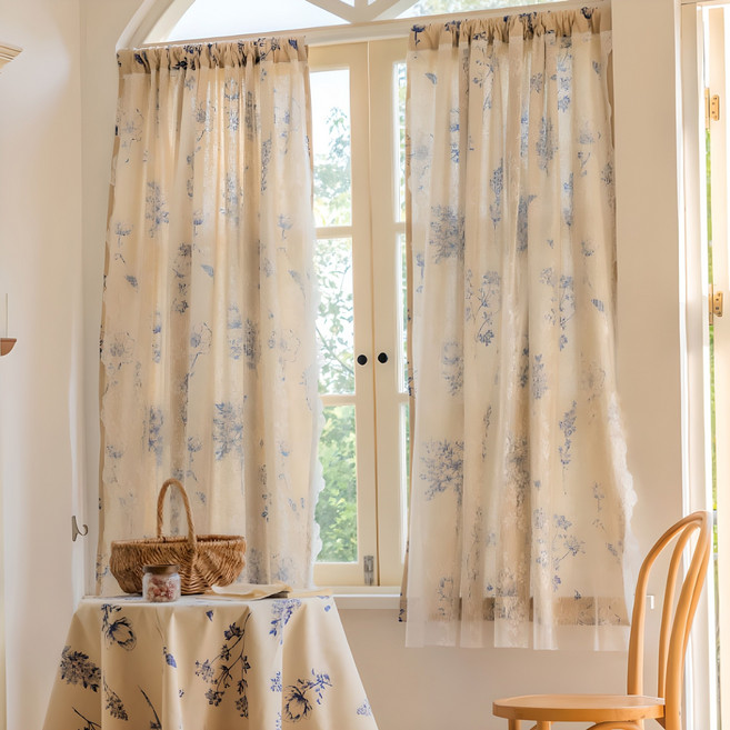 감성하우스 레이스 린넨 이중커튼