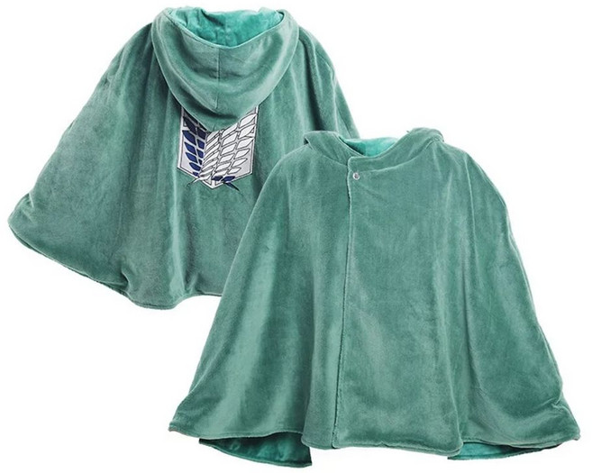 진격의 거인 리바이 진격거 블랭킷 선물 조사병단 담요 망토 두툼한 병장, B. 큰, A. 진품 진격의 거인 플란넬 망토, 1개