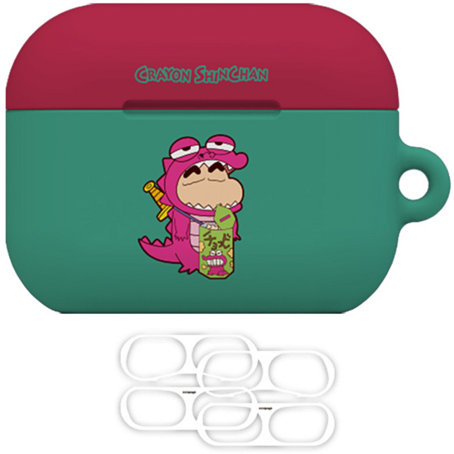 짱구 액션투톤 에어팟 하드 케이스+철가루방지스티커 에어팟, 초코비 액션 투톤, 에어팟프로