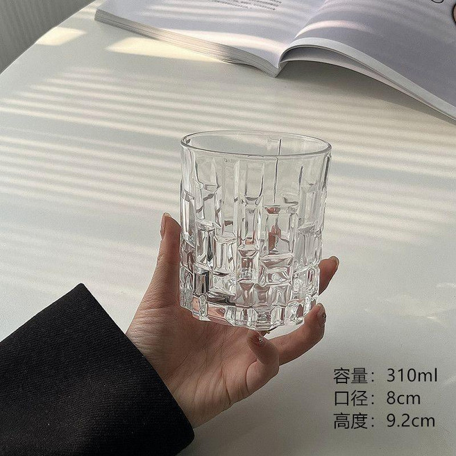 創意方塊玻璃杯 咖啡杯 水杯 冷飲杯, 1個, 冰塊盃矮款 單衹