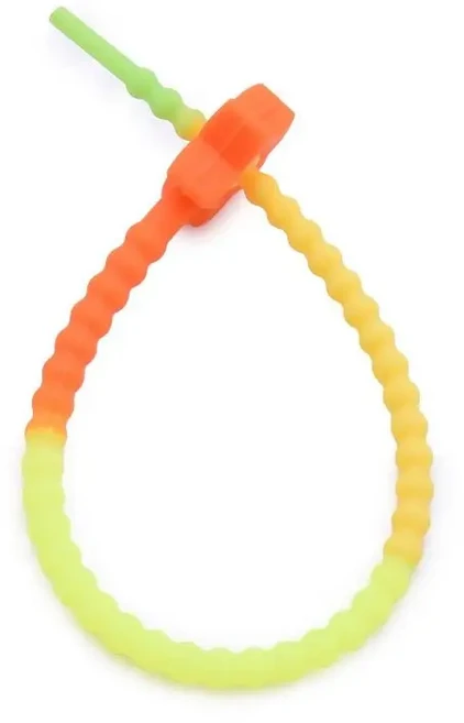 패션 오각별 무지개 로프 스트랩 DIY 수제 실리콘 타이 스트랩 소프트 글루 재사용 가능한 케이블 타이 키, 06 3