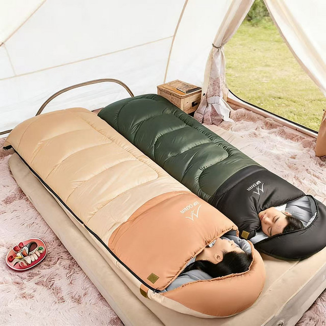 스타일닥터 사계절 방수 캠핑 침낭 아웃도어 보온 침낭, 1개, 군녹색2500g