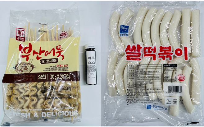 사조대림 사각꼬치 부산어묵(600g)+쌀가래떡(1.5kg/당일생산/평화식품)+어묵소스 /어묵탕 물떡 세트, 600g, 1개