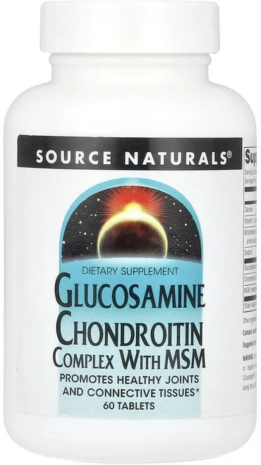 Source Naturals 글루코사민 콘드로이틴 복합체 MSM 함유 60정, 1개 - 쿠팡
