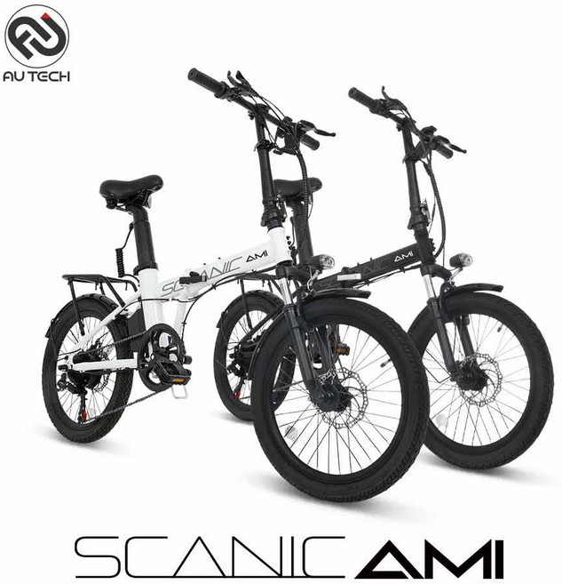 AU테크 스카닉 AMI 500W 고출력 미니벨로 접이식 전동 전기자전거, PAS전용, 7.5Ah (일반셀), 화이트, 1개